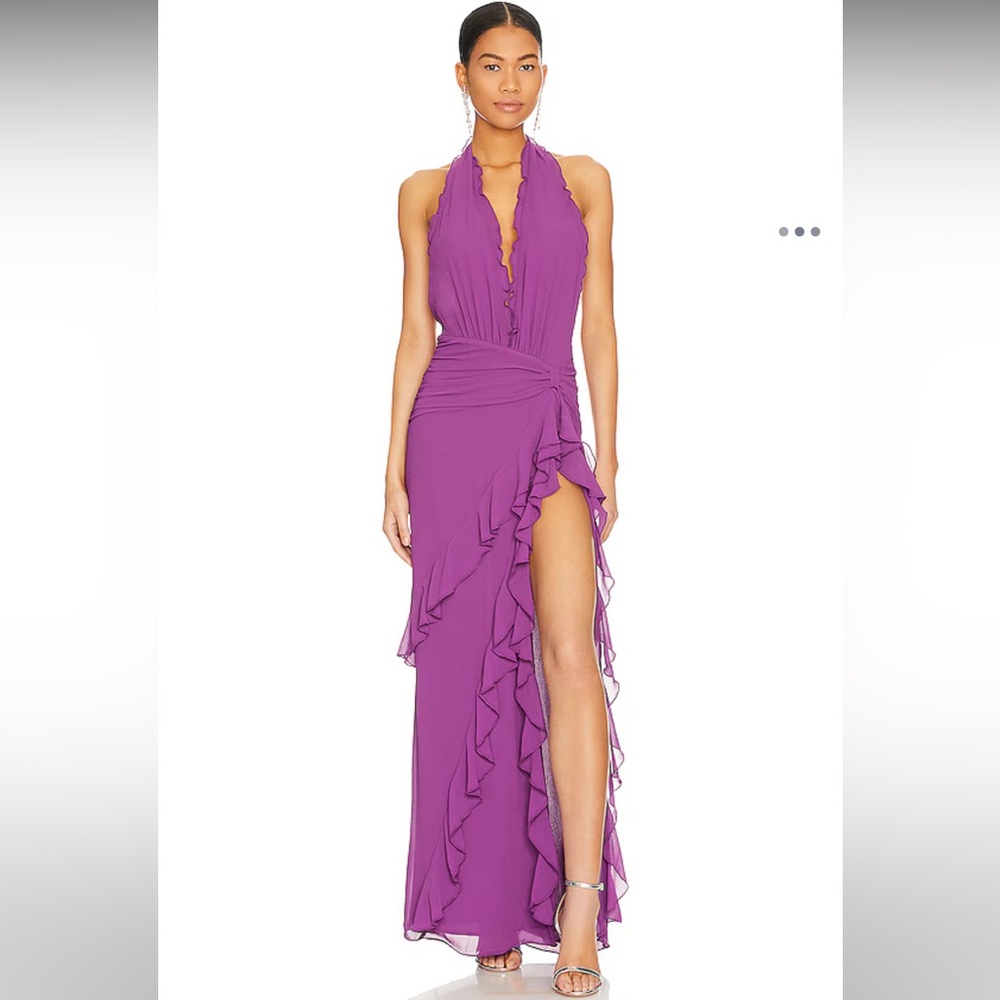 NBD Celenia Purple Halter Maxi Dress